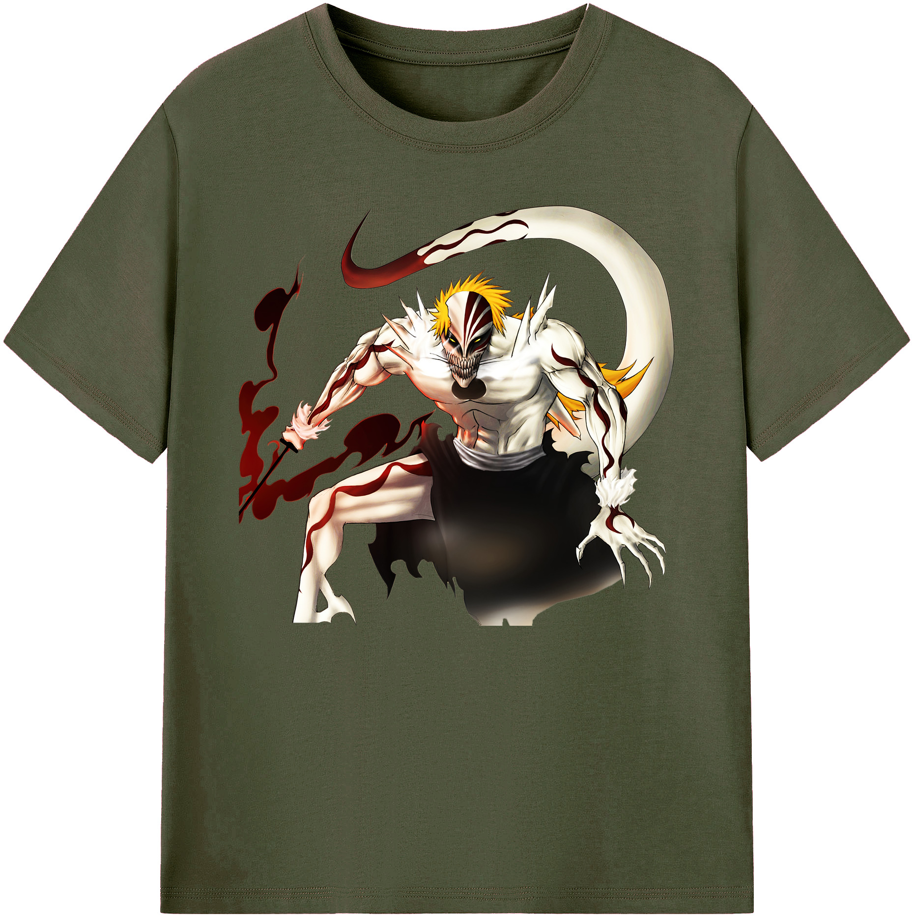 （画像用） ブリーチ 黒崎一護（くろさき いちご）BLEACH Kurosaki Ichigo 綿100％ メンズ半袖Tシャツ｜肌触りやわらか＆通気性